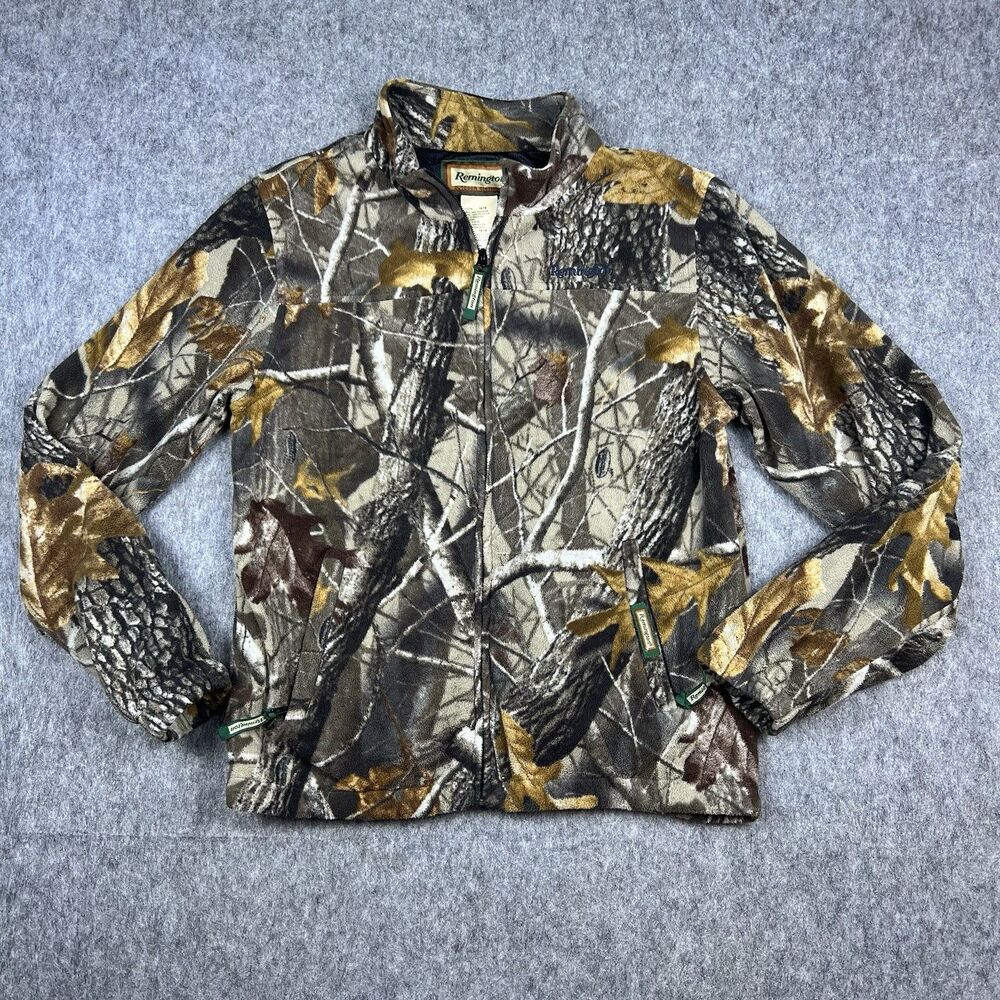 Remington Boy's Camo Jacket Fleece Hardwoods Camouflage Full Zip Youth Sz 16/18